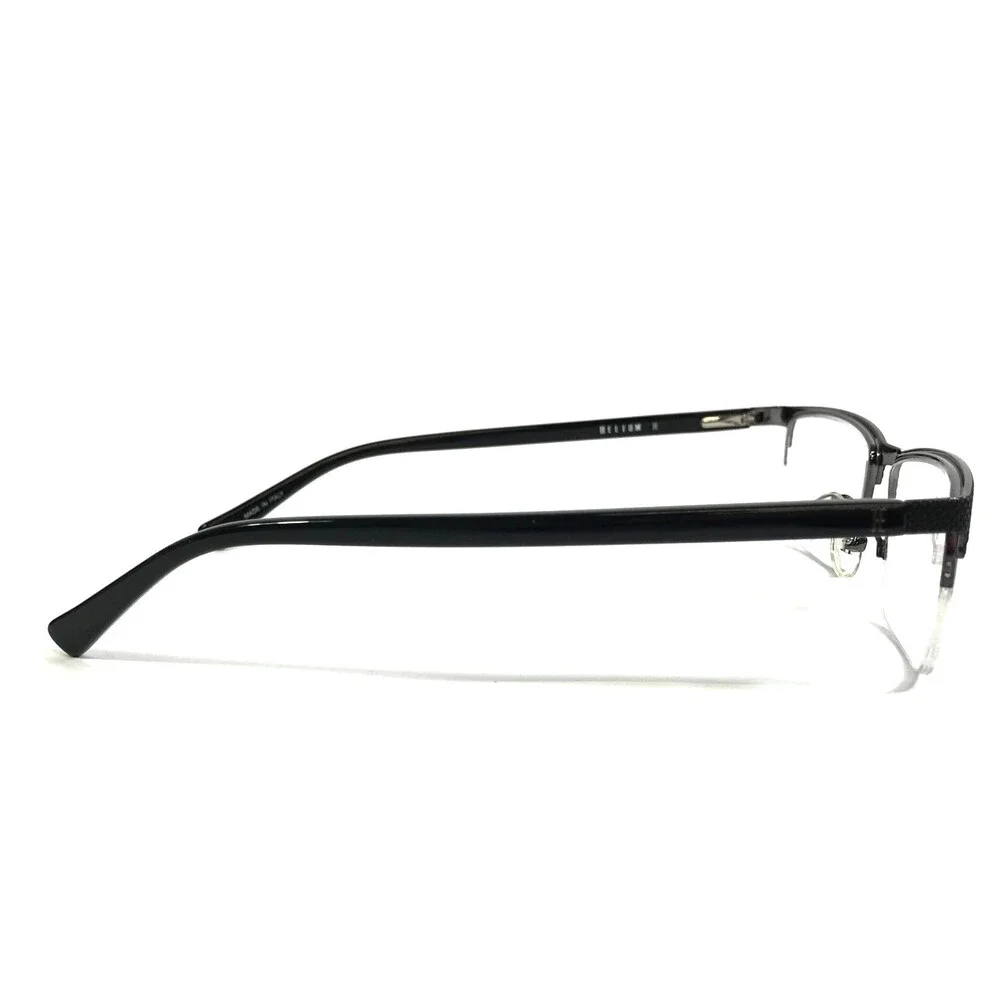 Helium Eyeglasses Frames 4347 BLACK/GUN Black Gunmetal Half Rim 52-17-140